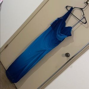 Beautiful evening gown different shades of blue s